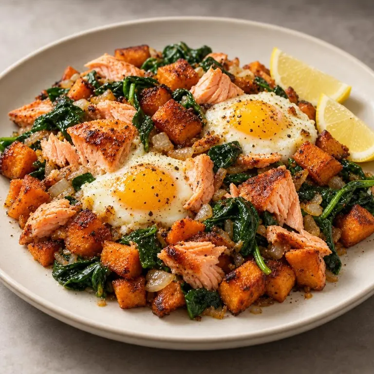 Salmon & Sweet Potato Breakfast Hash