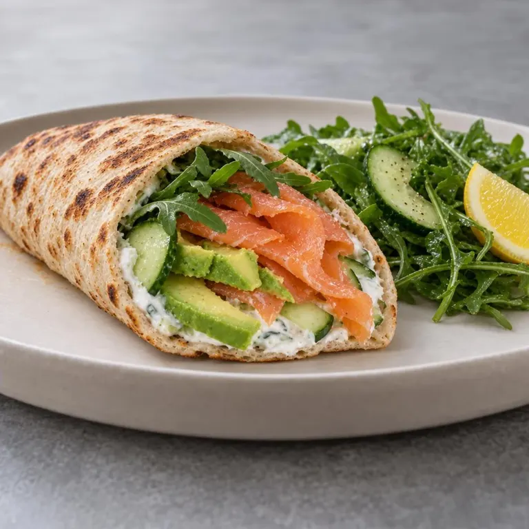 Salmon Avocado Cucumber Wrap