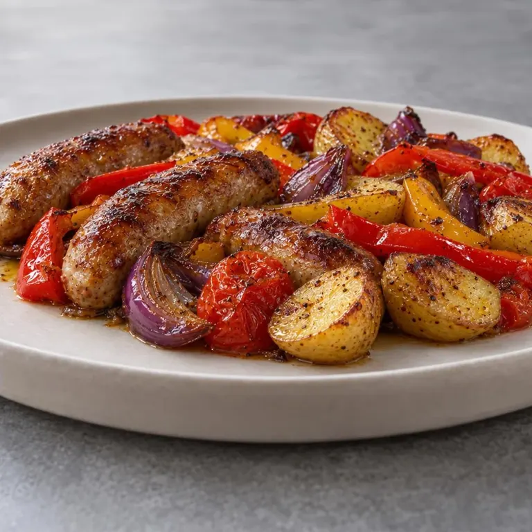 Sausage & Pepper Traybake