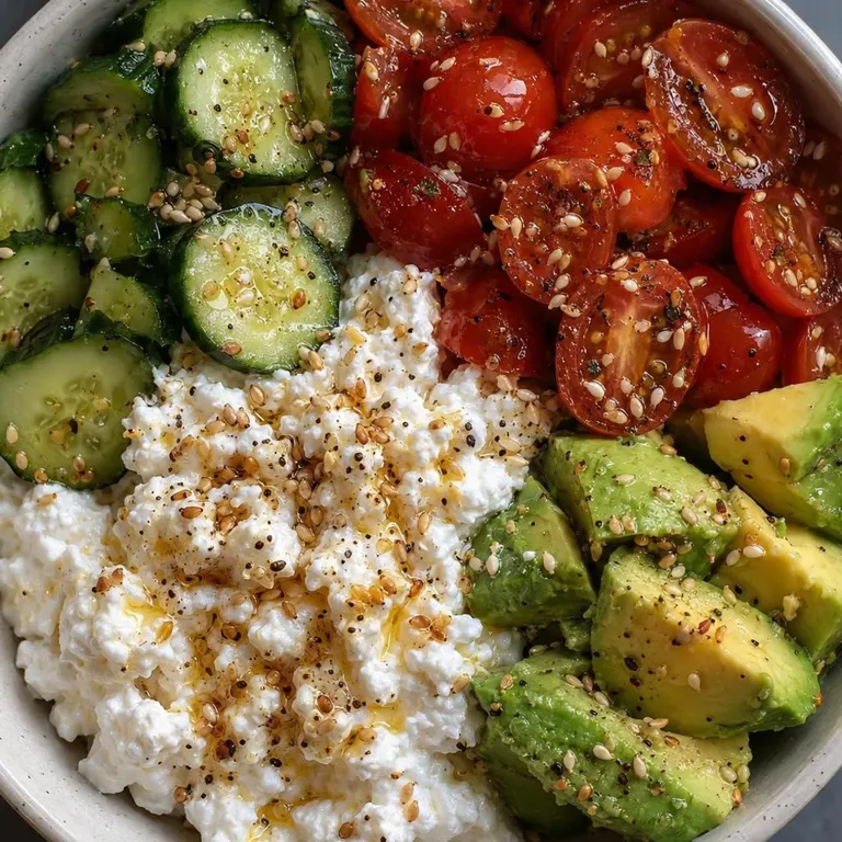 Savory Cottage Cheese Bowl