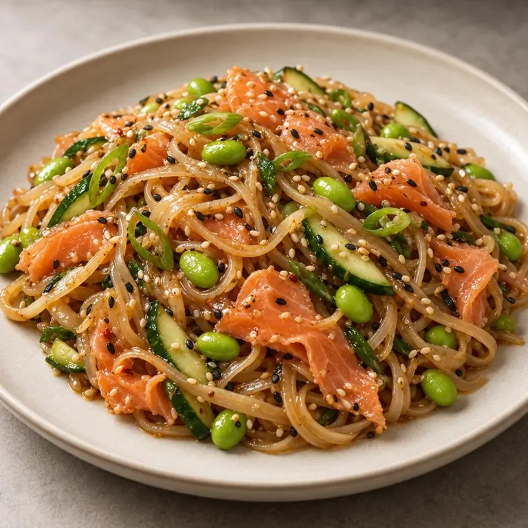 Sesame Lime Salmon Noodles