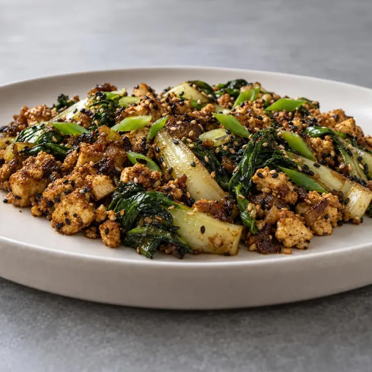 Sesame Tofu Scramble with Scallions