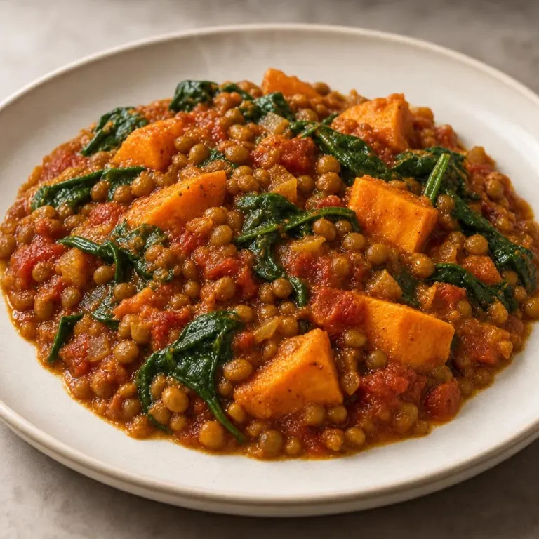 Slow Cooker Lentil Sweet Potato Stew