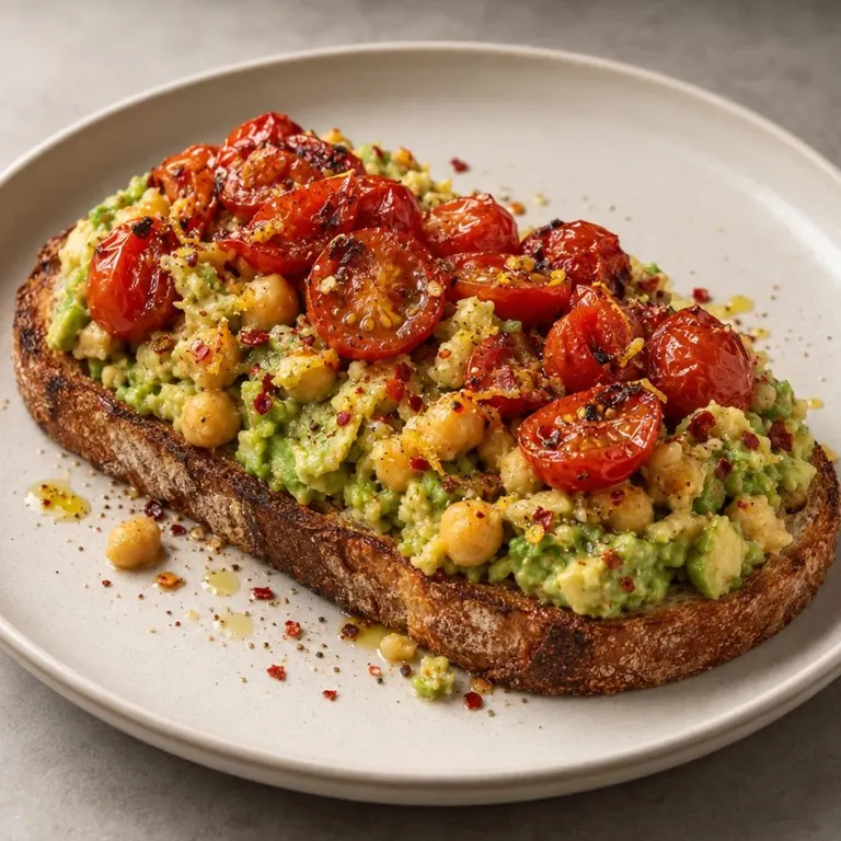 Smashed Avocado Chickpea Toast