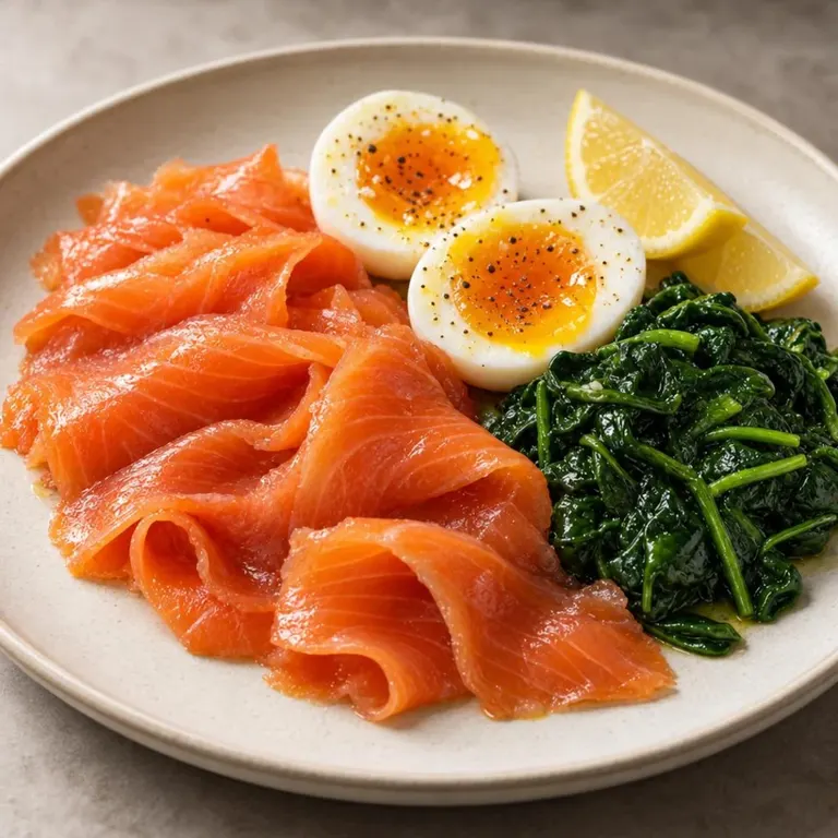 Smoked Salmon, Egg & Spinach Plate