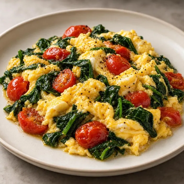 Spinach & Tomato Scrambled Eggs