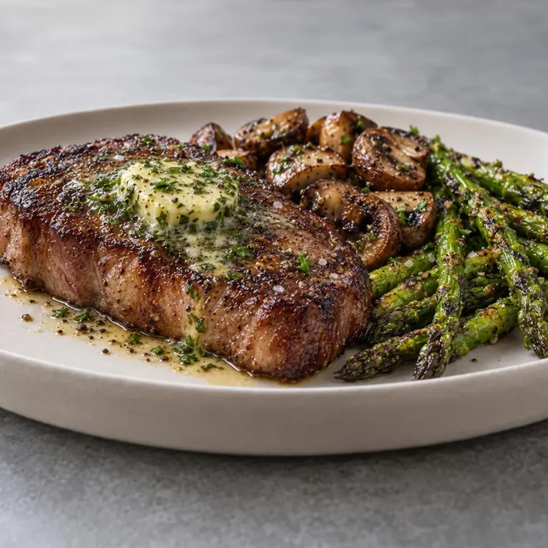 Steak & Asparagus with Herb Butter