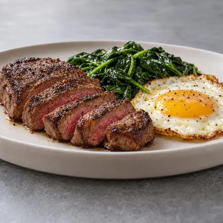 Steak & Eggs with Spinach