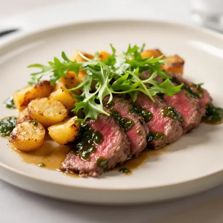 Steak with chimichurri & crispy potatoes
