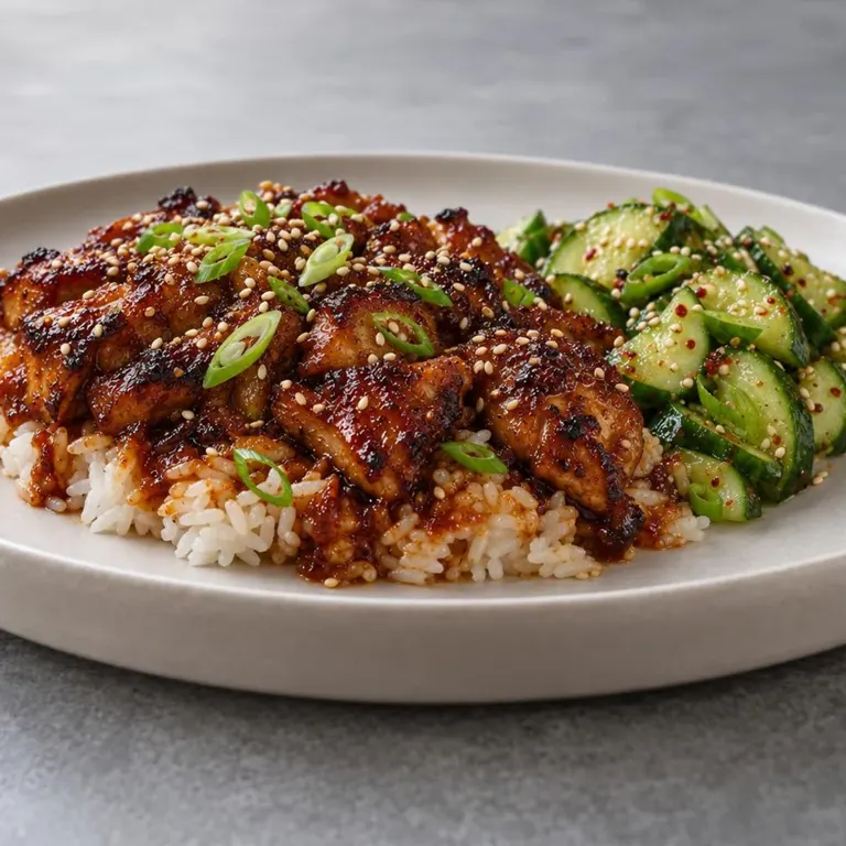 Sticky Gochujang Chicken with Rice