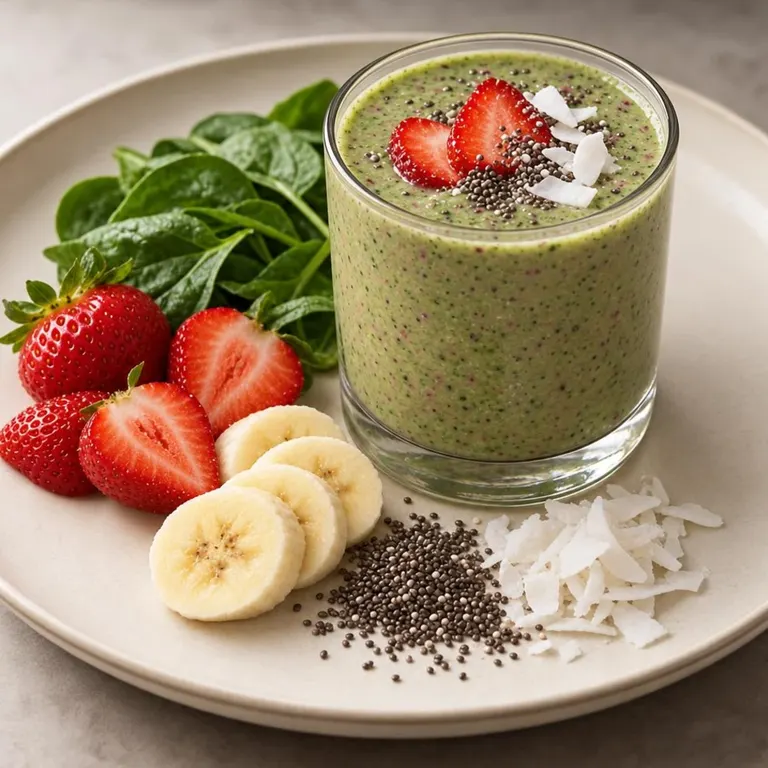 Strawberry Spinach Coconut Smoothie