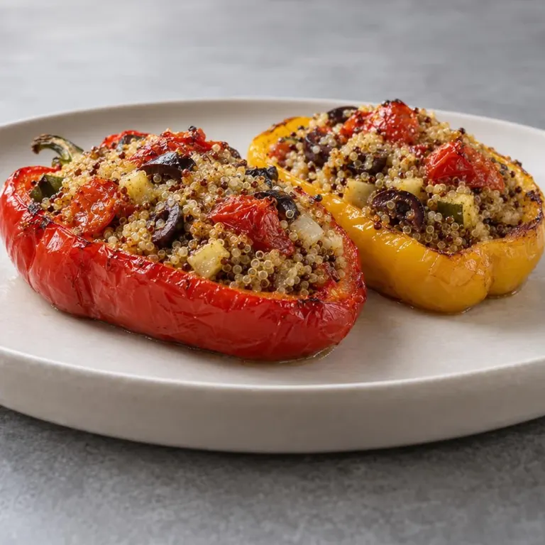 Stuffed Peppers with Herbed Quinoa & Olives
