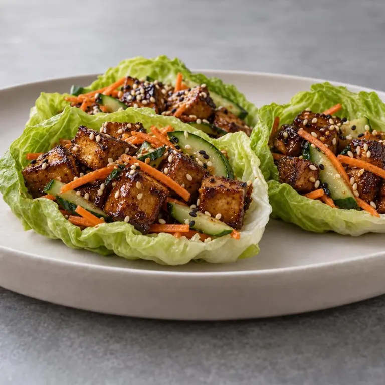 Teriyaki Tofu Lettuce Wraps