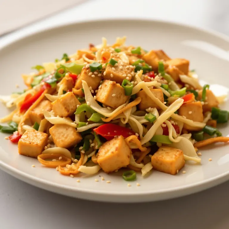 Crispy tofu & cabbage stir-fry