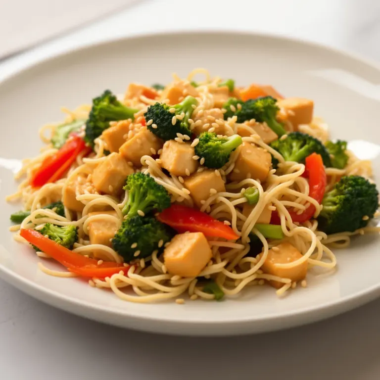 Sesame tofu stir-fry