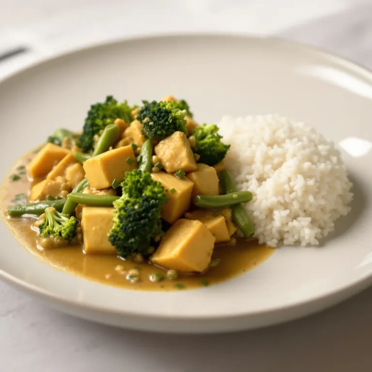 Tofu & green veg coconut curry