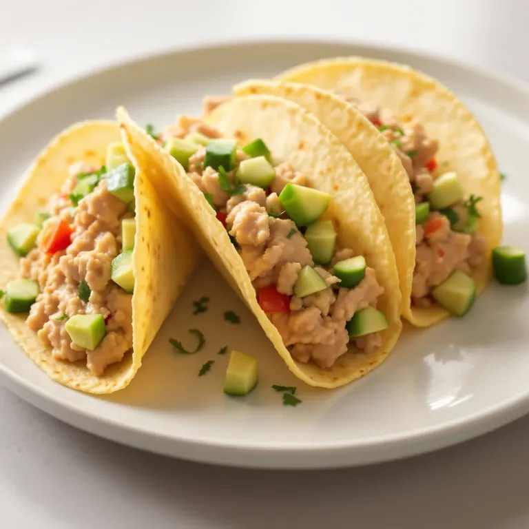 Tuna avocado taco shells