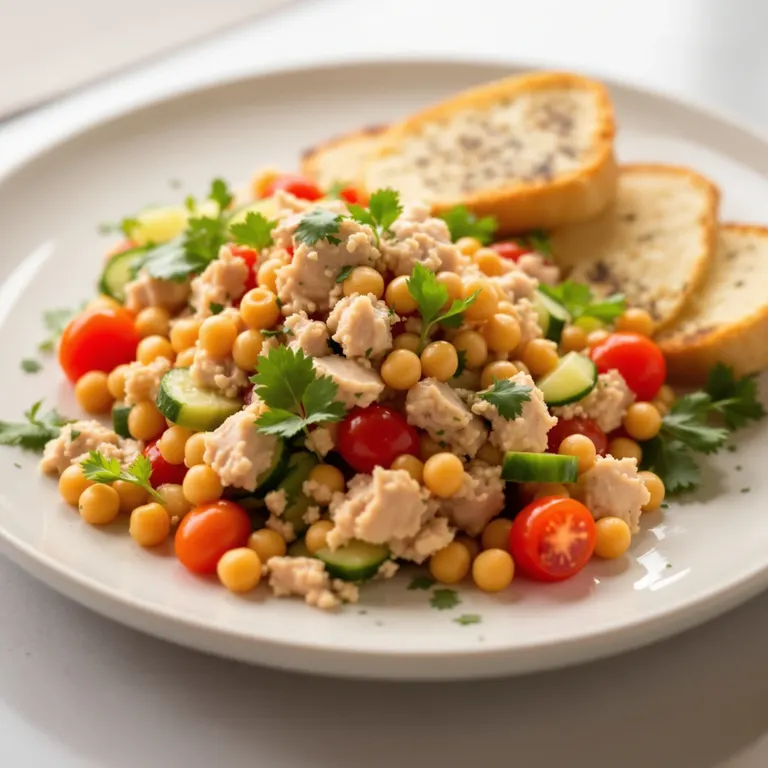 Tuna, chickpea and lemon salad