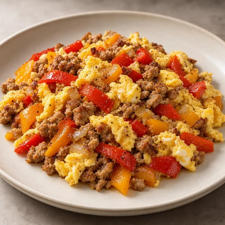 Turkey, Egg & Pepper Scramble