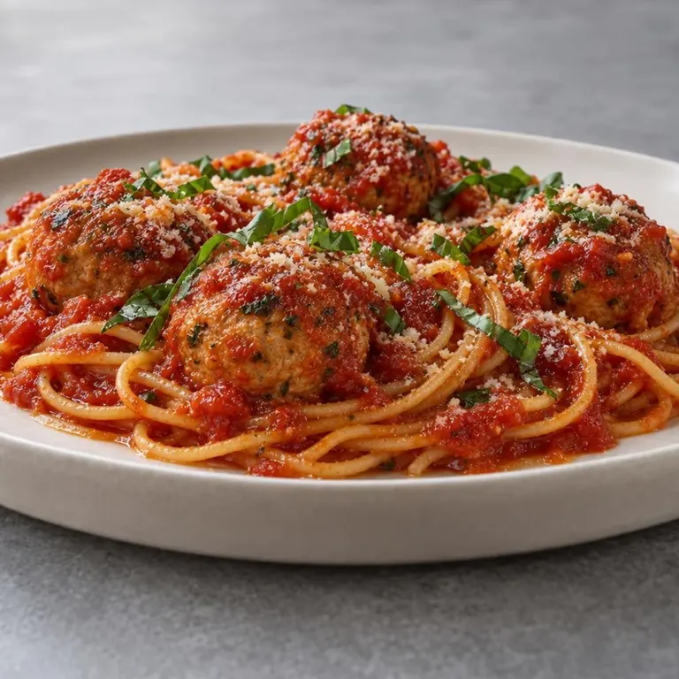 Turkey Meatball Marinara Spaghetti