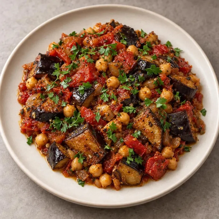 Chickpea eggplant skillet
