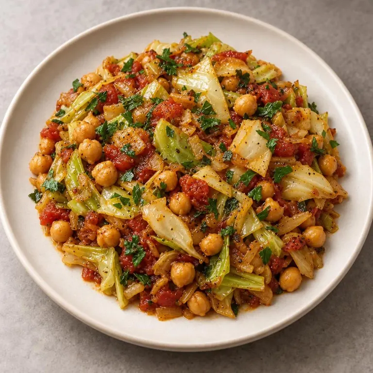 Chickpea cabbage skillet