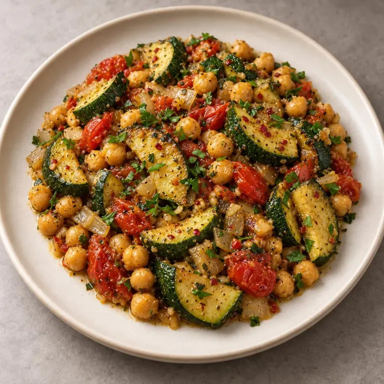 Chickpea zucchini skillet
