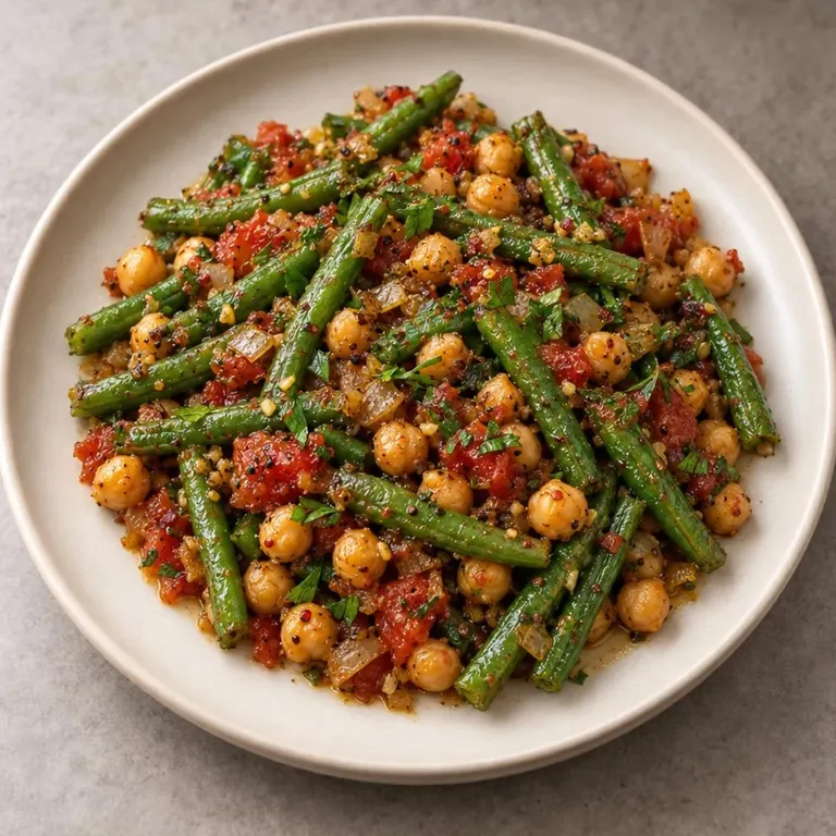 Chickpea green beans skillet
