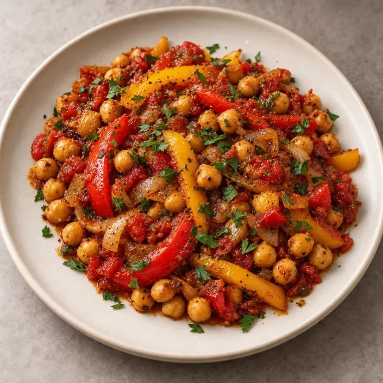 Chickpea peppers skillet