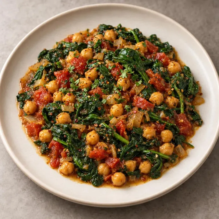 Chickpea spinach skillet