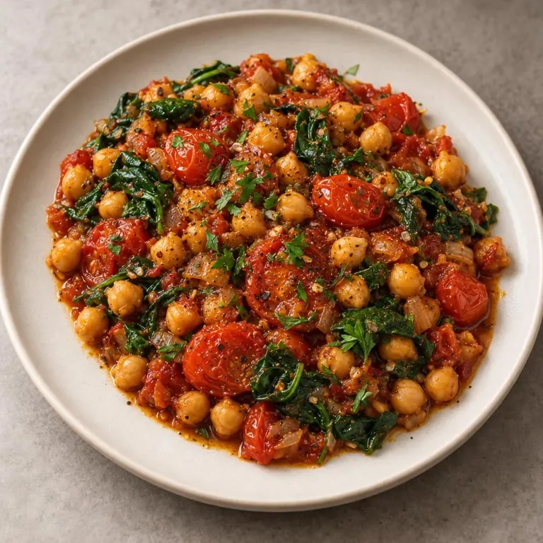Chickpea tomatoes skillet