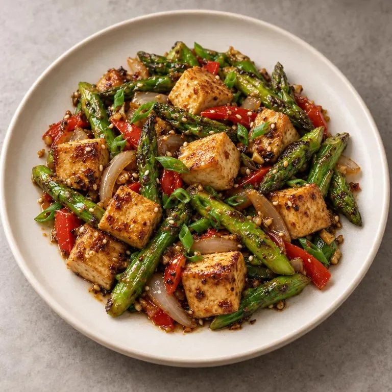 Tofu asparagus skillet
