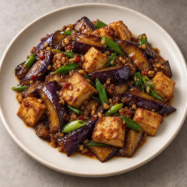 Tofu eggplant skillet