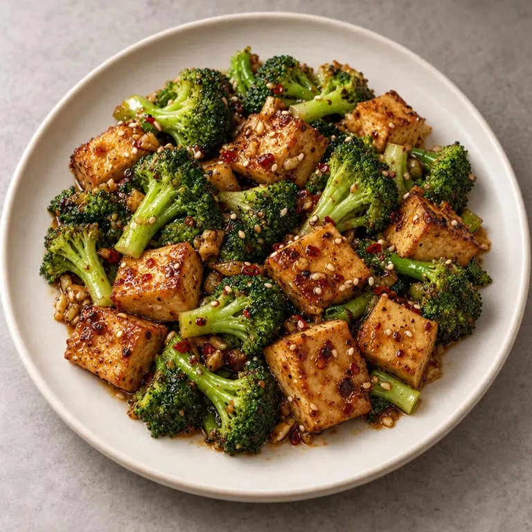 Tofu broccoli skillet
