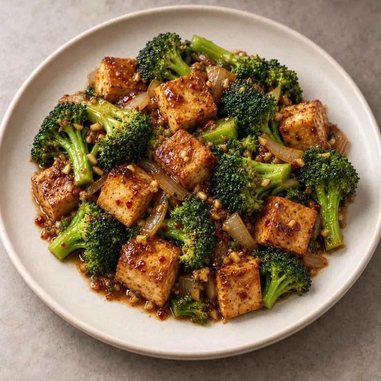 Tofu broccoli skillet