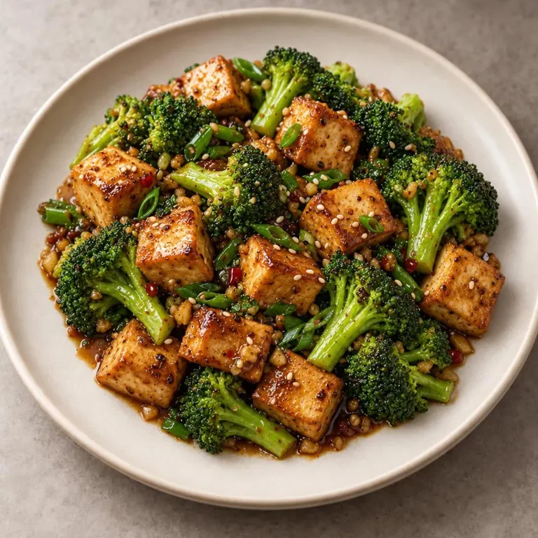 Mon: Tofu broccoli skillet