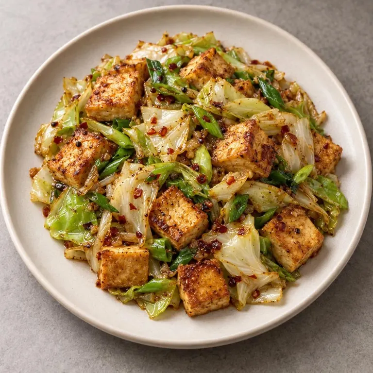 Tofu cabbage skillet