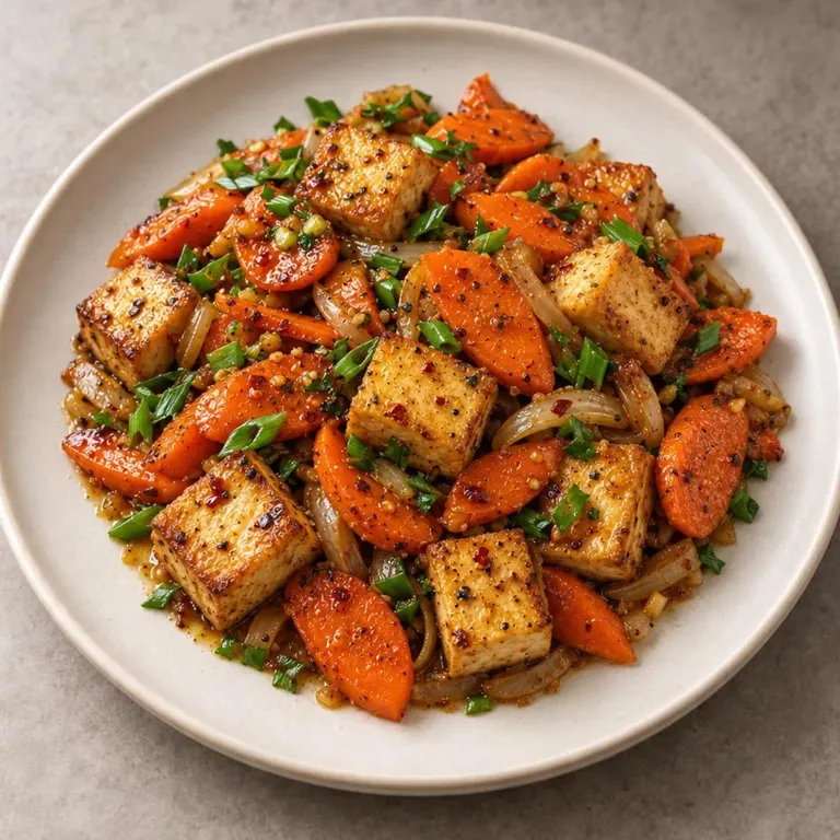 Tofu carrots skillet