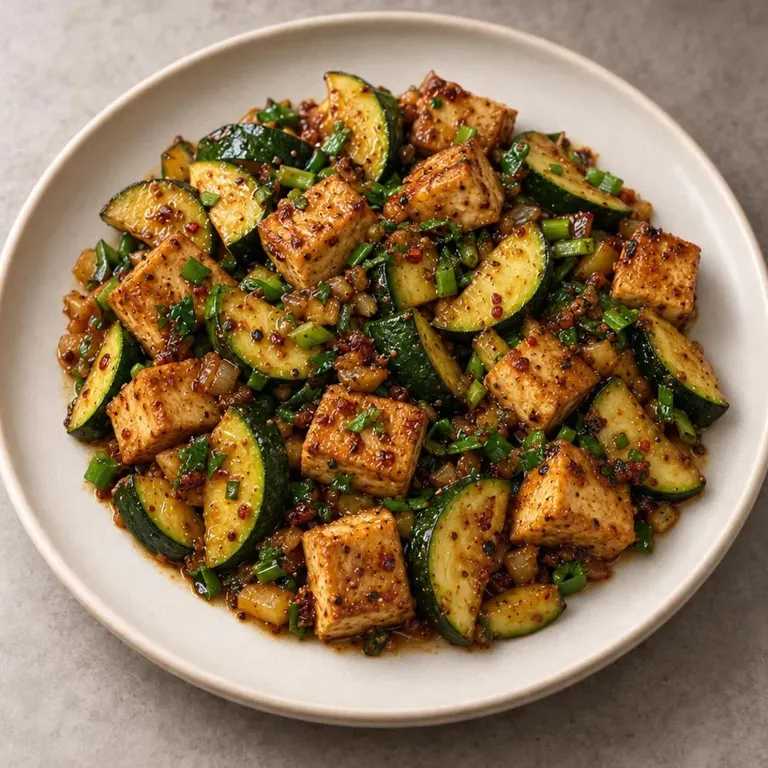 Tofu zucchini skillet