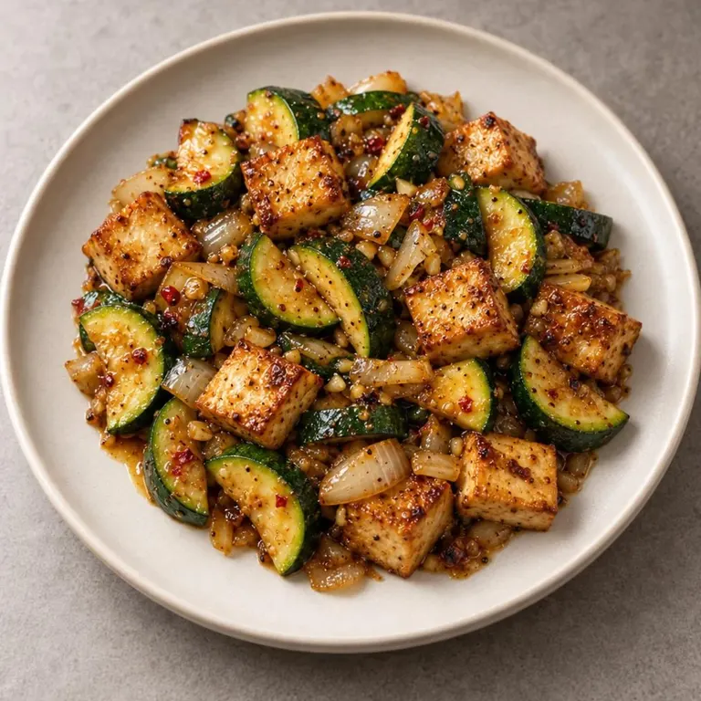 Tofu zucchini skillet