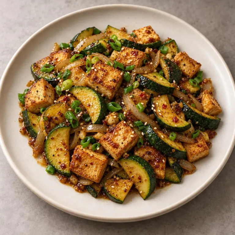 Tofu zucchini skillet