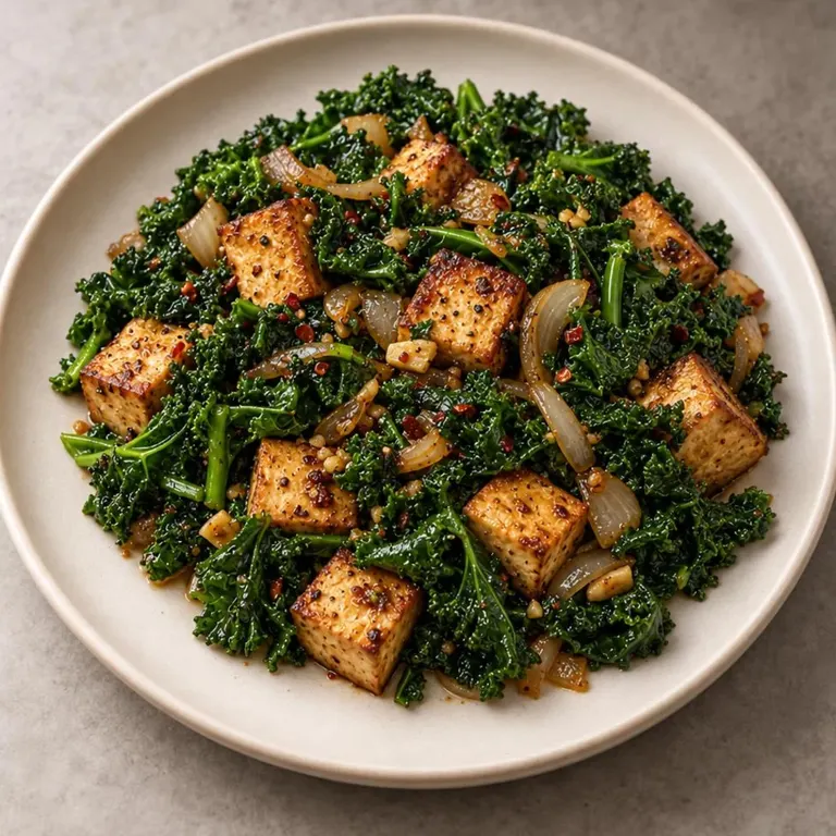 Tofu kale skillet
