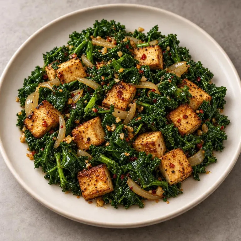 Tofu kale skillet