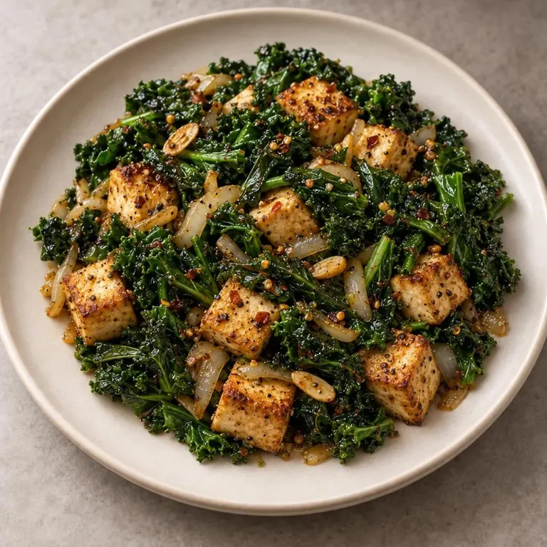 Tofu kale skillet