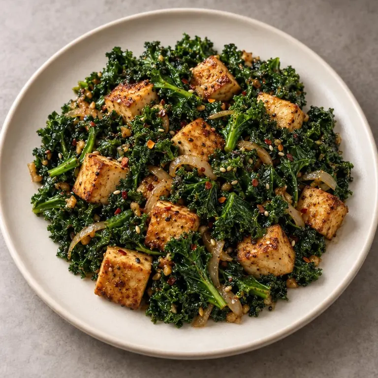 Tofu kale skillet