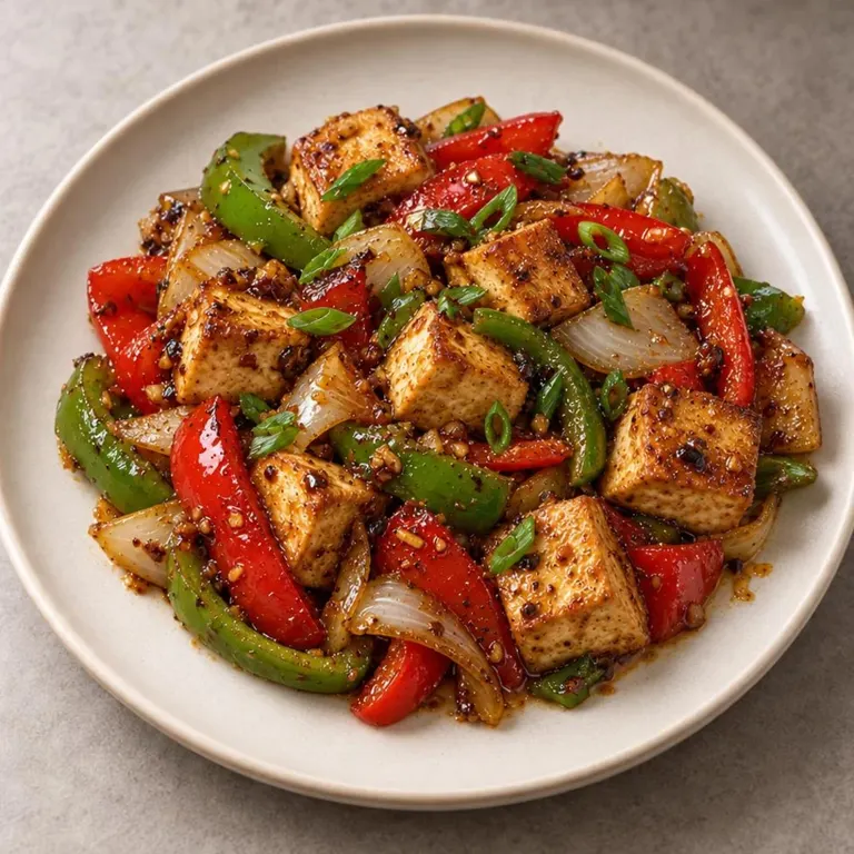 Tofu peppers skillet