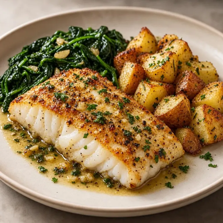 Sun: Baked white fish with spinach & potatoes