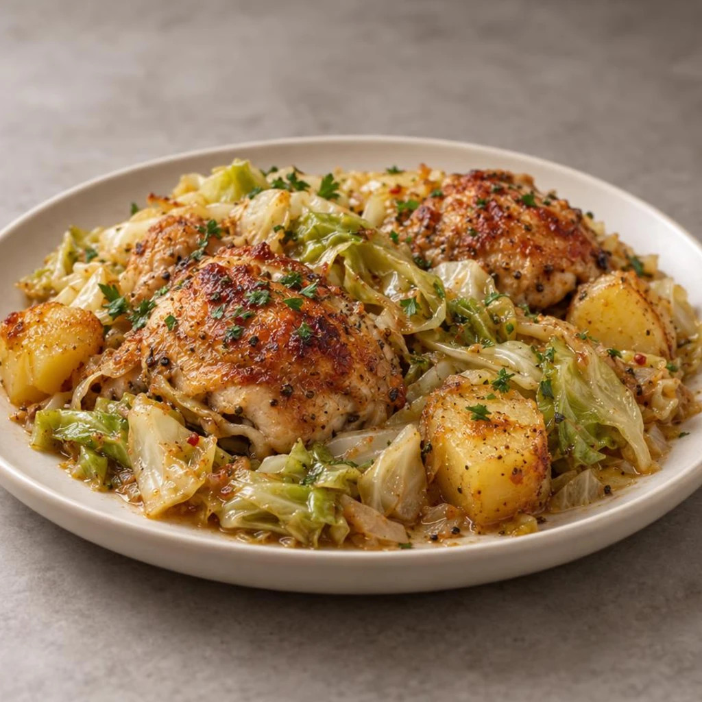 Chicken with cabbage and potatoes