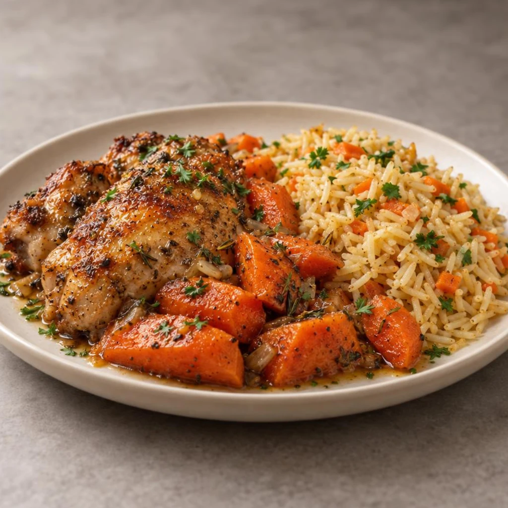Fri: Chicken with carrots and rice