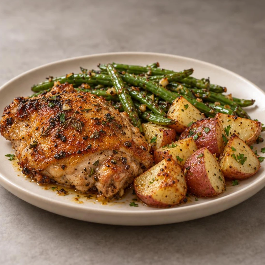 Chicken with green beans and potatoes